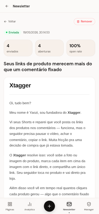 Newsletter — campanha enviada